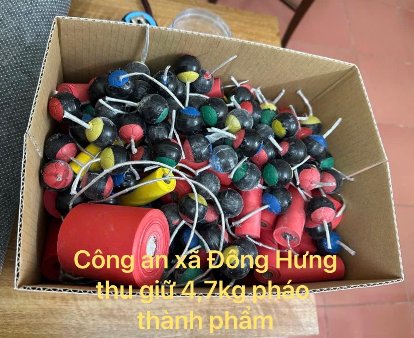 CÔNG AN XÃ ĐÔNG HƯNG phát hiện, xử lý nghiêm các hành vi vi phạm về pháo nổ